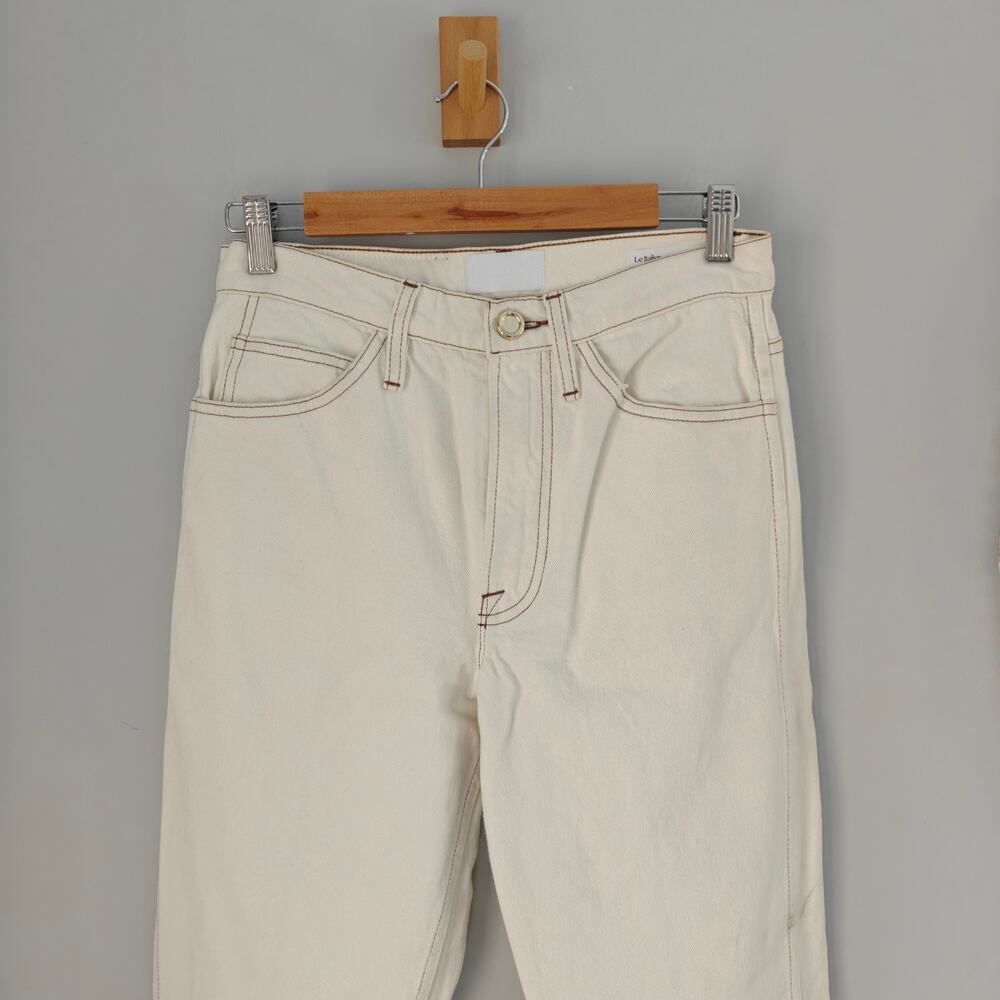 FRAME Le Italien True Straight Jeans 25 Blanc White Rigid Denim Made in Italy - Picture 2 of 8